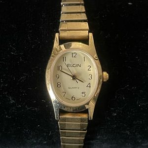 Womens Vintage ELGIN gold stretchy watch